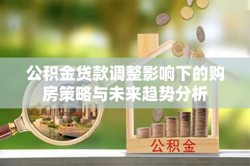 雾台公积金贷款调整影响下的购房策略与未来趋势分析